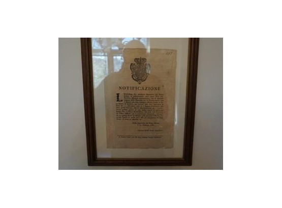 1786 Notification Italian Framed Page