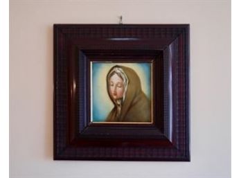 Hand Painted Porcelain Tile Mary