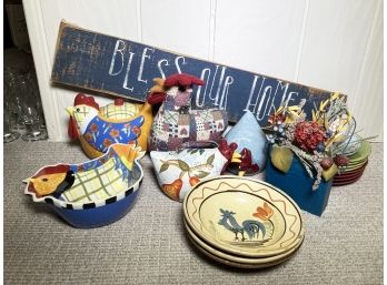 Rooster Dishes And Farmhouse Decor