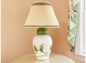 A Ceramic Accent Lamp With Custom Shade