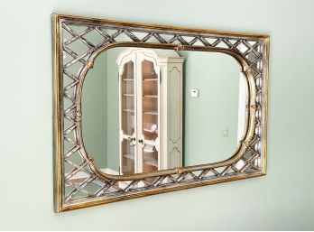 A Large Faux Bamboo Gilt Framed Mirror