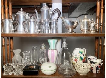 A Collection Of Silverplate, Lenox, And More Decor