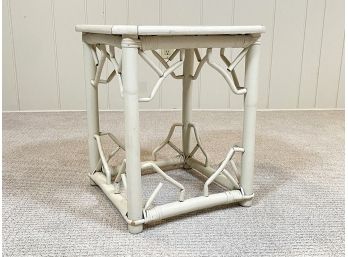A Vintage Rattan End Table Possibly Ficks Reed