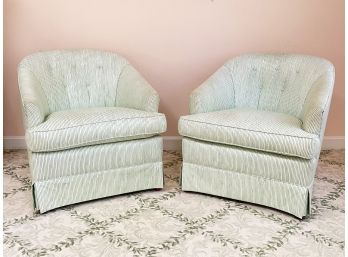 A Pair Of Vintage Upholstered Club Chairs