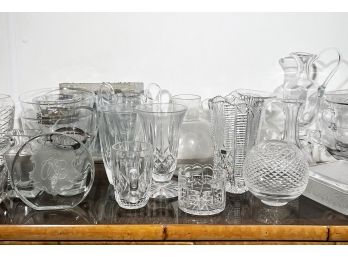 A Large Assortment Of Cut Glass And Crystal