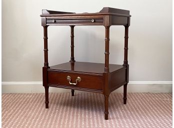 A Mahogany Nighstand Or End Table With Pullout Writing Desk By Lexington Furniture