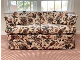 An Upholstered Causeuse In William Morris Fabric