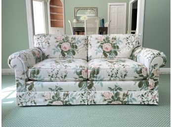 An Upholstered Causeuse In Floral Chintz (2 Of 2)