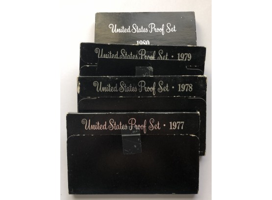 4 US Proof Sets Dated 1977, 1978, 1979, 1980