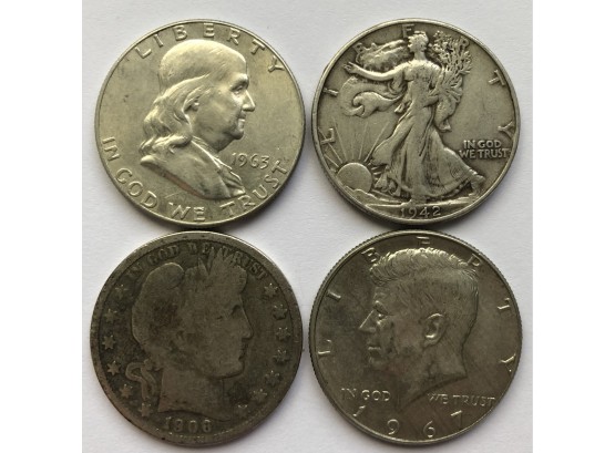 Combo Set Of 4 Half Dollars (See Description For Type Coins And Dates)