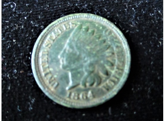 1864 U.S. Indian Head Penny Civil War Era, Bronze Version