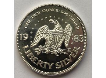 1983 A Mark 1 Troy Ounce Silver Round .999 BU Quality Coin