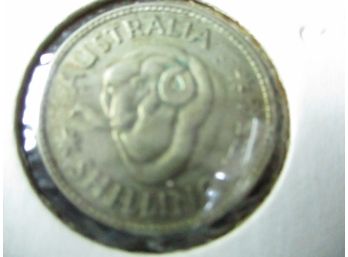 1954 Australia Shilling Silver Coin