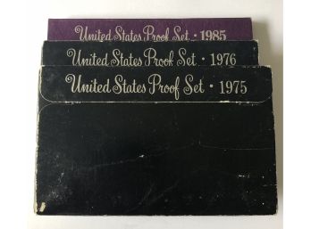 3 US Proof Sets Dated 1975, 1976, 1985