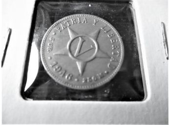 1946 Cuba 5 Centavos, Silver Coin