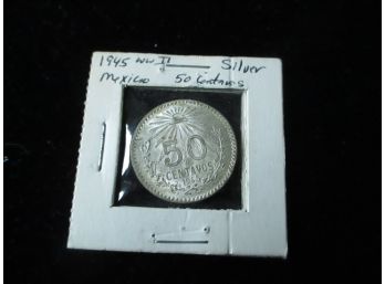 1945 Mexican Silver 50 Centavos