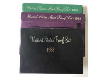 3 US Proof Sets Dated 1982, 1989, 1994