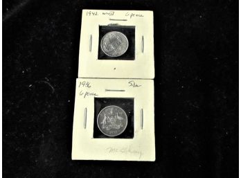 6 Pence, 1936, 1942, 2 Coin Set, Silver, Australia
