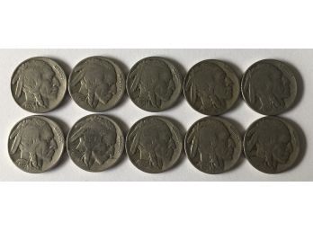 10 Buffalo Nickels (See Description For Dates)