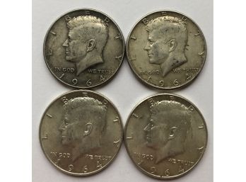 4 1964 Kennedy Half Dollars (90 Silver)