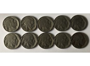 10 Buffalo Nickels (See Description For Dates)