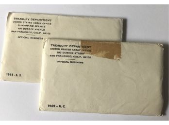 2 Treasury Proofs 1965 And 1969 (1965 Evelope Unopened)