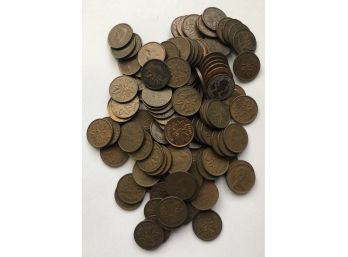 Pile Of Canadian Pennies (Not Looked Through)