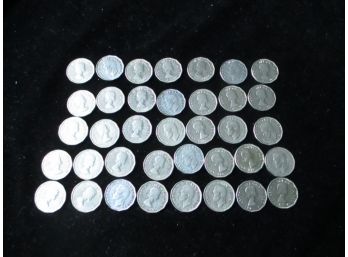 37 Canadian Five Cent Coins, 1941-1962