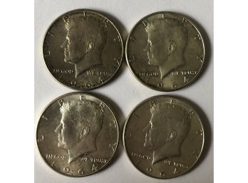 4 1964 Kennedy Half Dollars