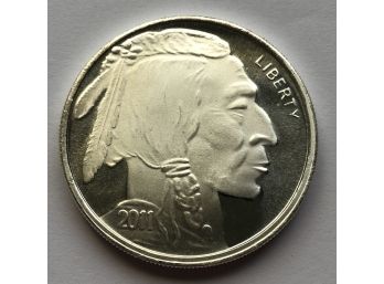 2011 Indian Head, Buffalo Silver Round .999 Silver 1 Troy Ounce