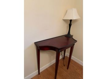Console/ Foyer Wooden Table With Lamp