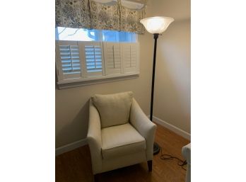 Ethan Allen Linen Color Chair  & Torchiere Hampton Bay Light