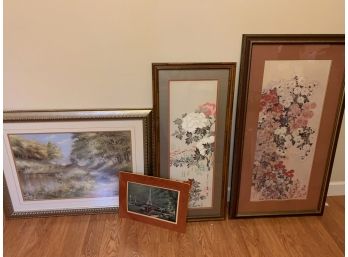Lot Of Wall Art 3 Framed 1 Unframed  (see Photos And Details)