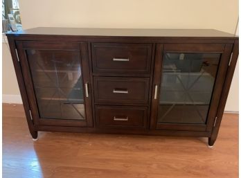 Umbra 3 Drawer Entertainment Cabinet With 2 Cabinets 60x19x34-1/2 Few Chips