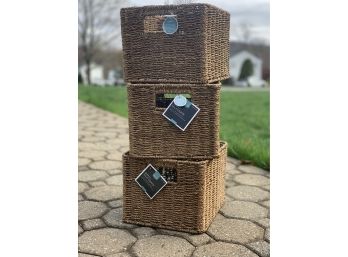 Three Small Milk Crate Baskets New With Tags