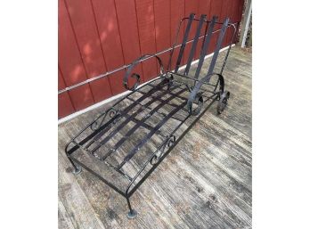 Vintage Chaise Lounge. Vintage Black Wrought Iron . For The Indoor Or Outdoor Patio
