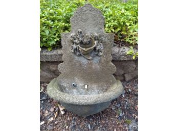 Vintage Concrete Wall Fountain With Cherubs - HEAVY