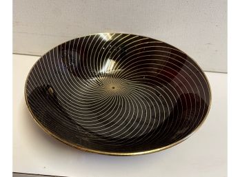 Mid Century Modern Italian Glass Bowl . Unsigned Artist Unknown