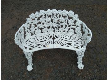 Vintage White Cast Iron Bench
