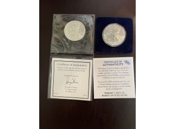2 Uncirculated  2015- 2019  American  Eagle Silver Dollars
