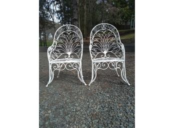Cast Iron Rose Filigree Garden Chairs - Beautiful