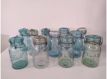 11 Antique Canning Jars