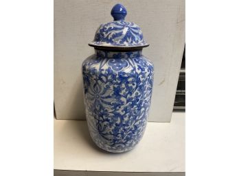 20 Th Century Chinese Porcelain Ginger Jar 17 Inches Signed On The Bo Of Bade