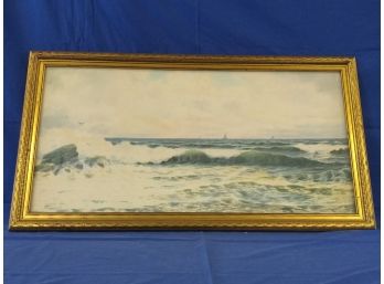 Geoff H. Flavelle Seascape Watercolor Painting