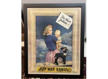 Original Vintage WW11 Poster 1943.  Buy War Bonds  For Their Future