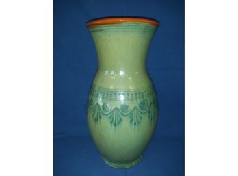 Vintage Green Drip Glaze Art Pottery Vase