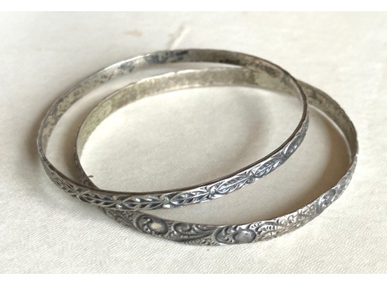 TWO STERLING BANGLES