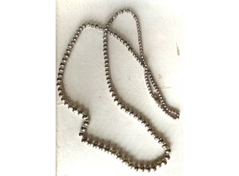Antique Graduated Sterling Silver Beads Necklace