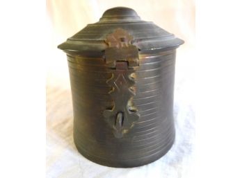 Solid Brass Container Marked INDIA, Use As A Safe Keep