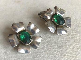 Outstanding Vintage Clip Earings Marked 'STER.PAT. 1967965'